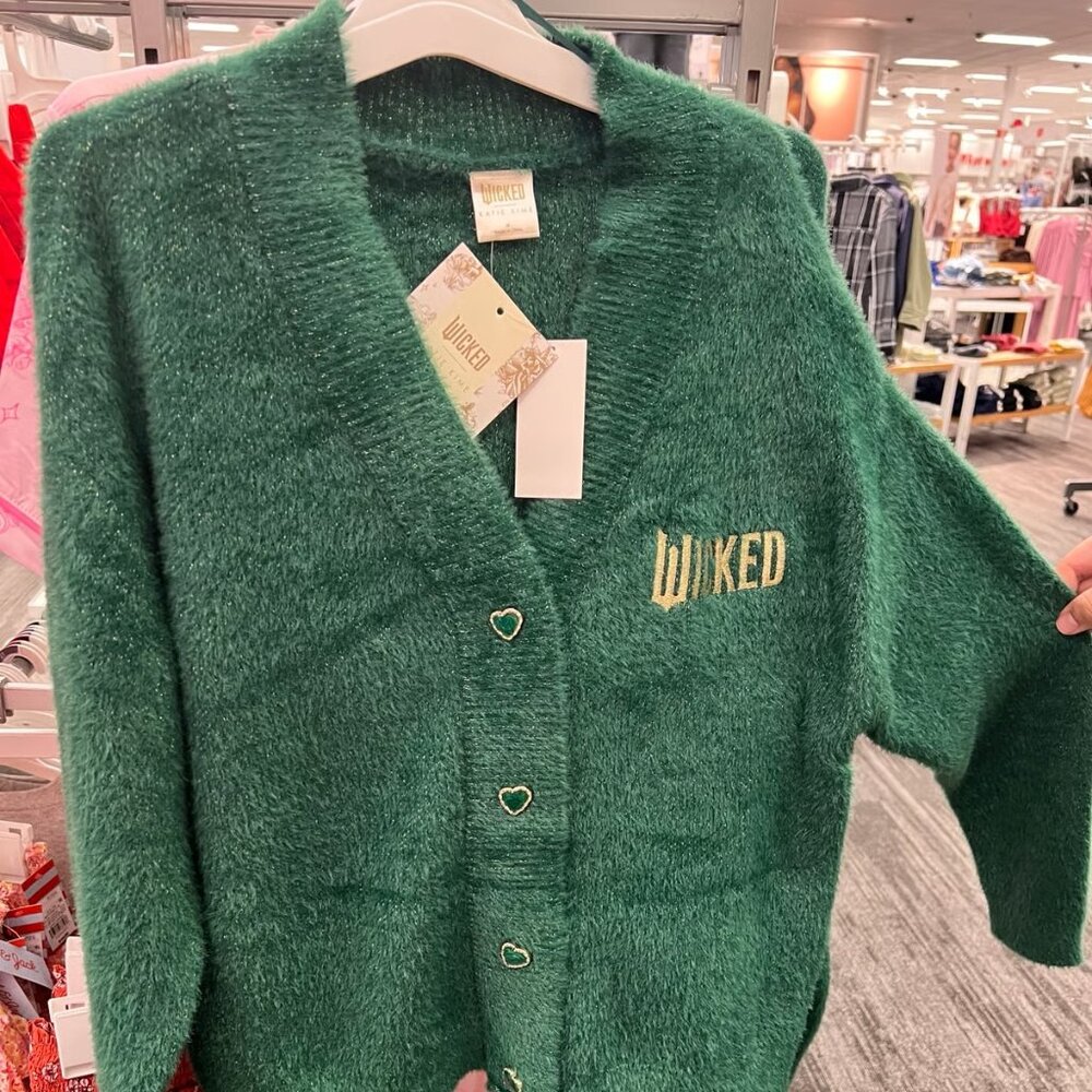 Target Wicked Jacket - Katie Kime Logo Graphic Cardigan - Emerald Green - Picture 2 of 4